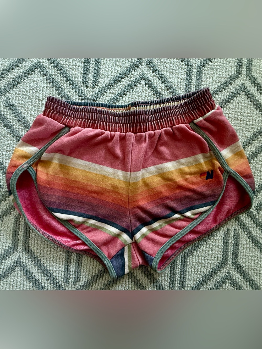 NEW- Aviator Nation Rainbow Stripe Shorts - XS